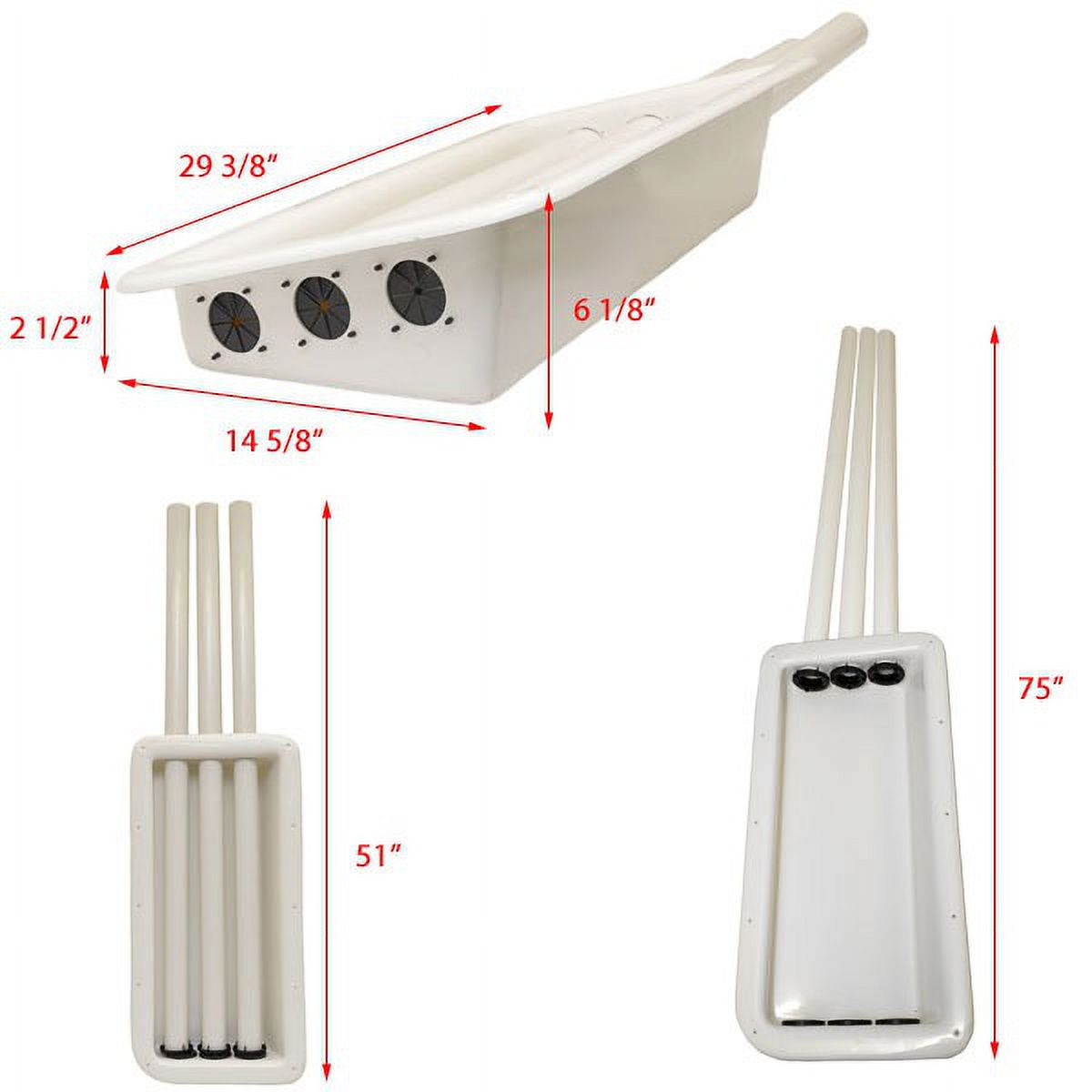 75 x 14 5/8 x 6 1/8 Inch White Boat Rod Holder Box U59489