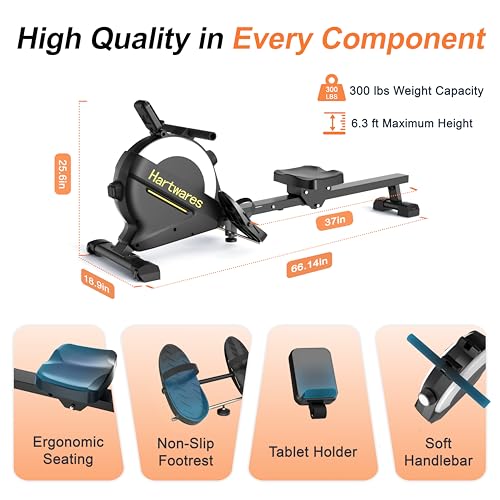 Magnetic Rowing Machine with 16 Levels Quiet Resistance X599757