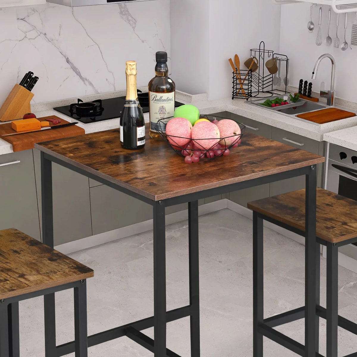Bar Table Rustic Brown D125