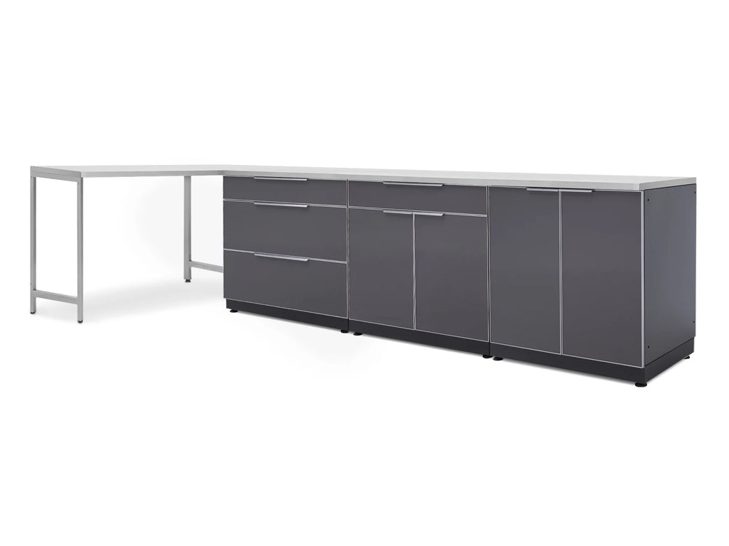 5 Piece Outdoor Kitchen Cabinet Set with Countertops J23526