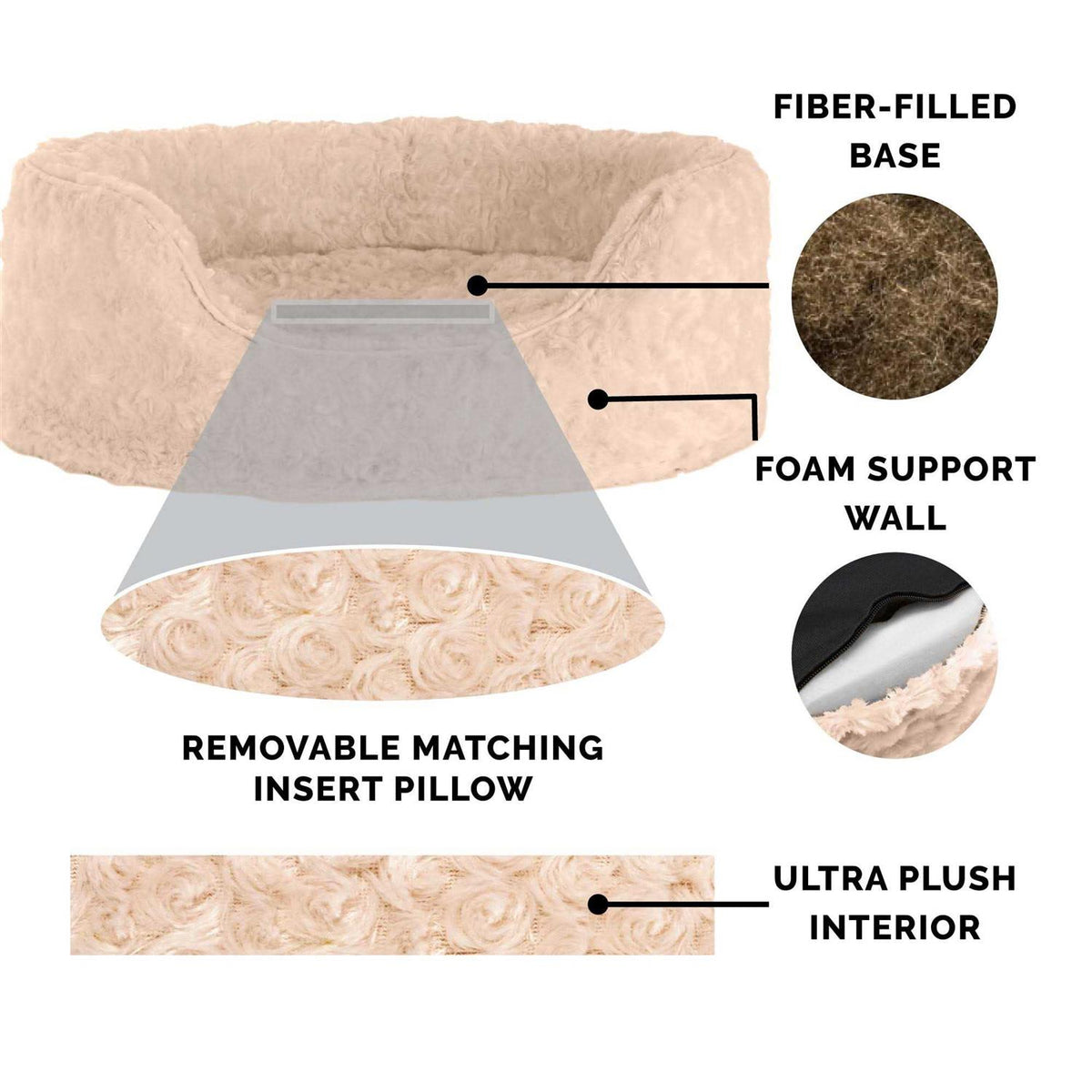 Oval Ultra Plush Pet Bed V923377