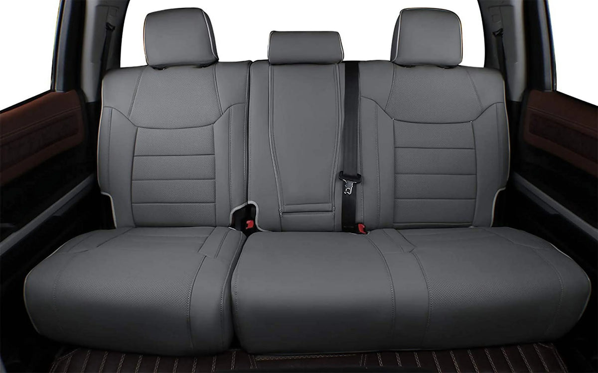 Custom Fit Leatherette Car Seat Covers Full Set Gray T173417