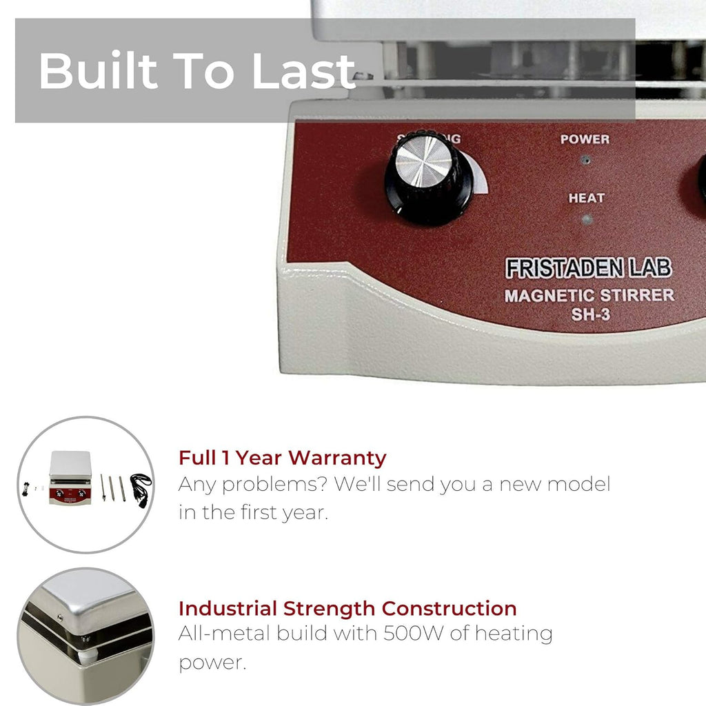 Magnetic Hot Plate Stirrer with 100-1600 RPM Speed, 350°C Temperature, 3000 ml Capacity J913