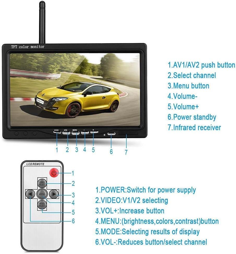 Waterproof Wireless Backup Camera with 7 HD LCD Monitor Kit G256109