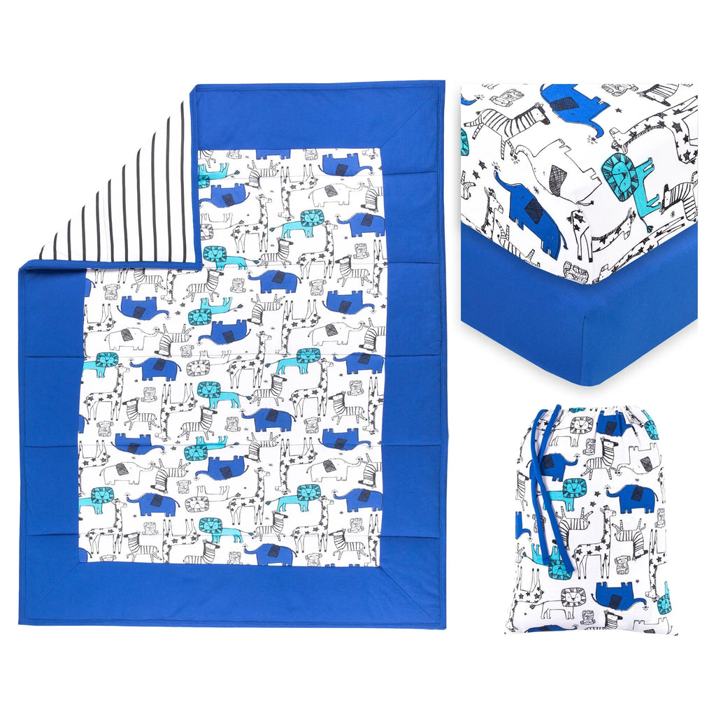 3 Pc Organic Cotton Crib Bedding Set I684909