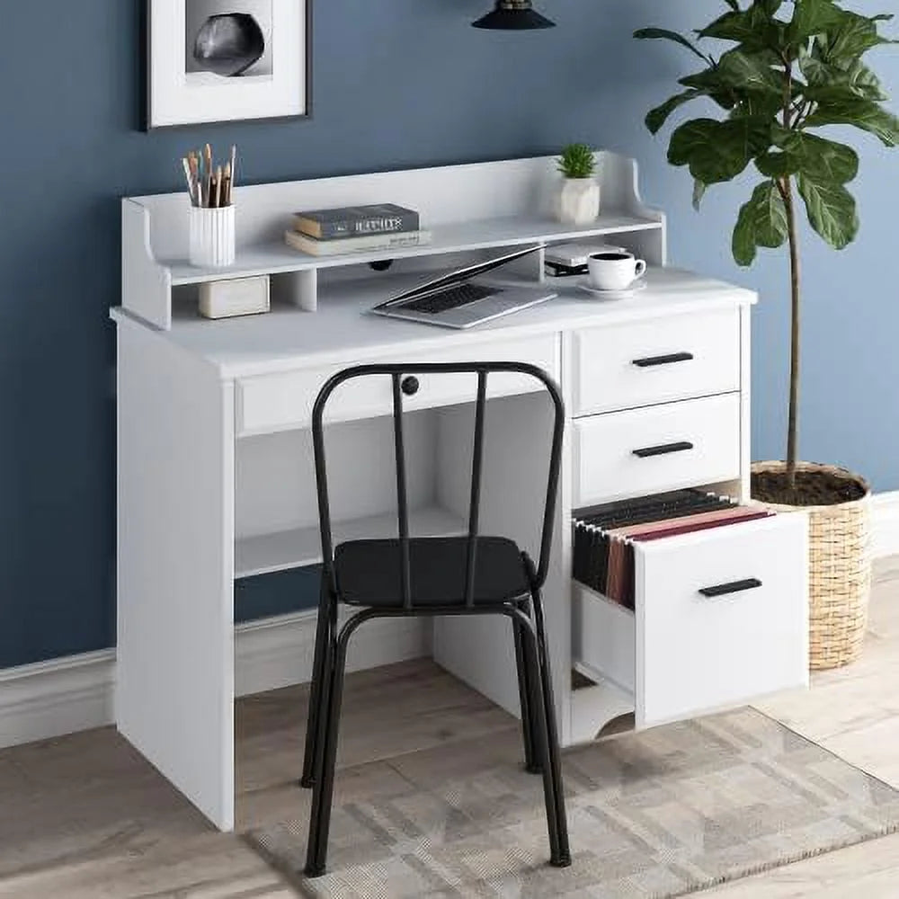 Computer Desk with Drawers and Hutch Wood Desk Q519551