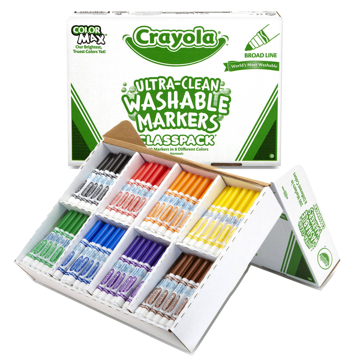Washable Markers Broad Point Assorted 200 Box Q2682