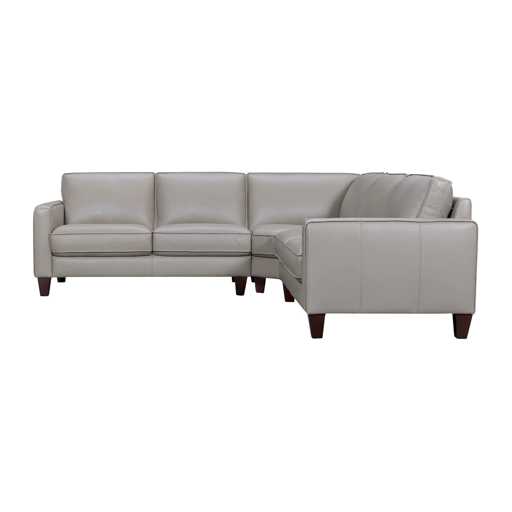Greige Leather Sectional Sofa P3470