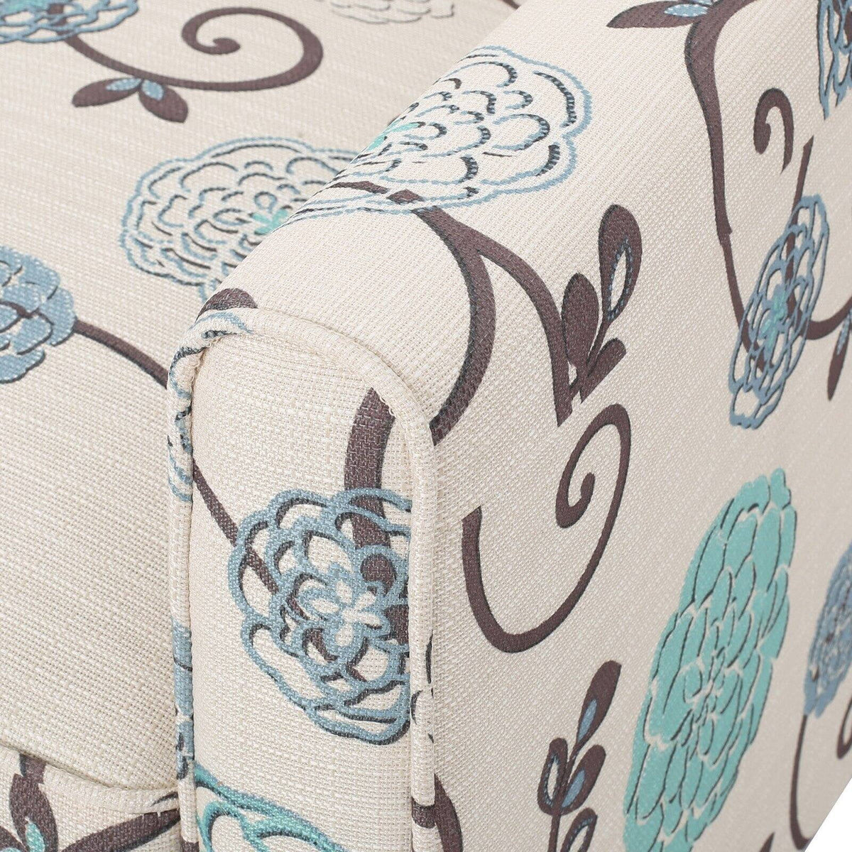 White and Blue Fabric Recliner Q560622