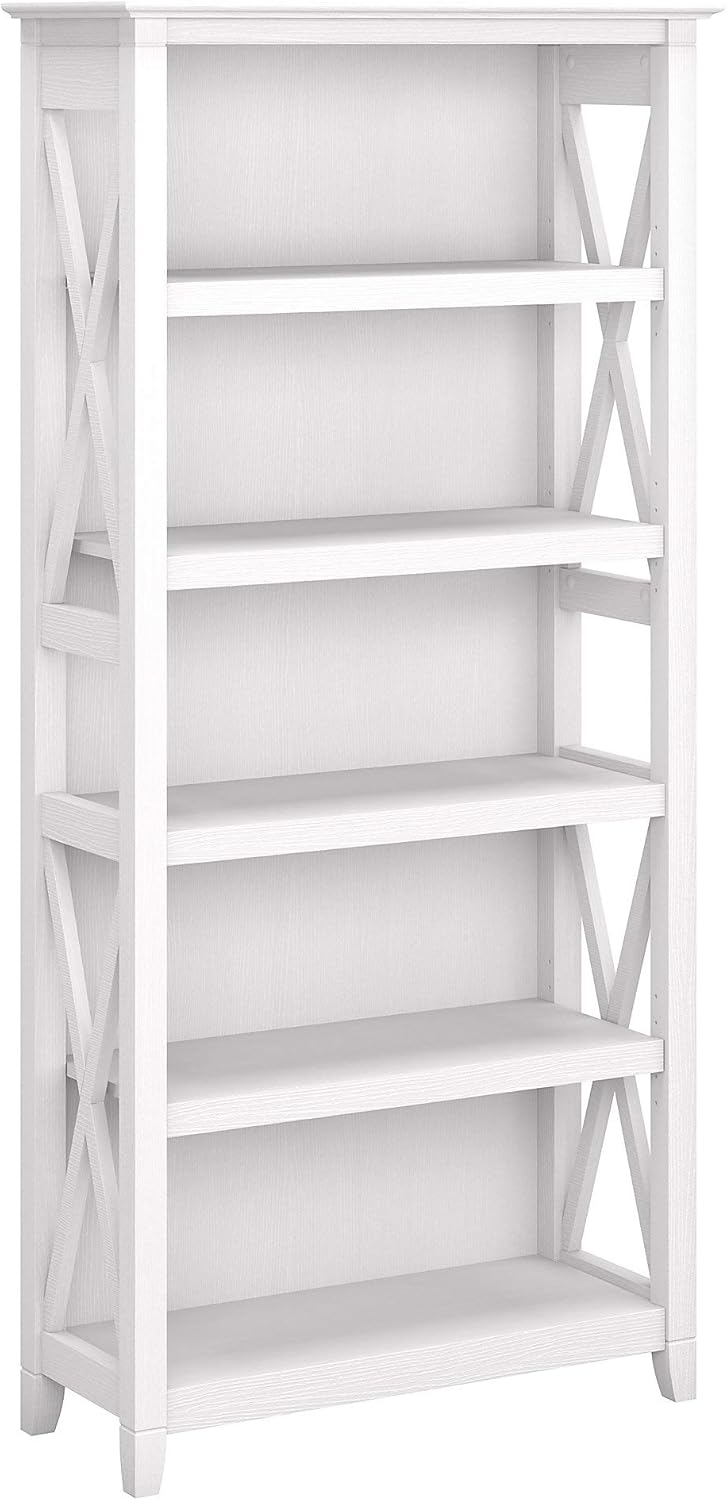 5 Shelf Bookcase in Washed Gray V379