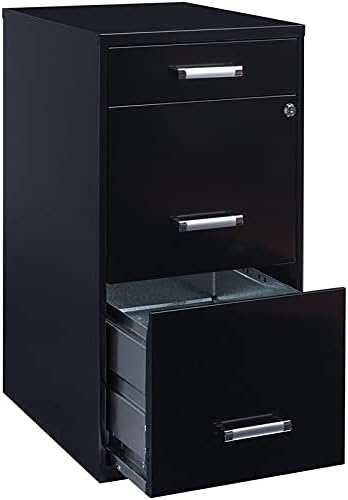 Black 3 Metal Organizer Pencil Drawer Vertical File Cabinet O1940