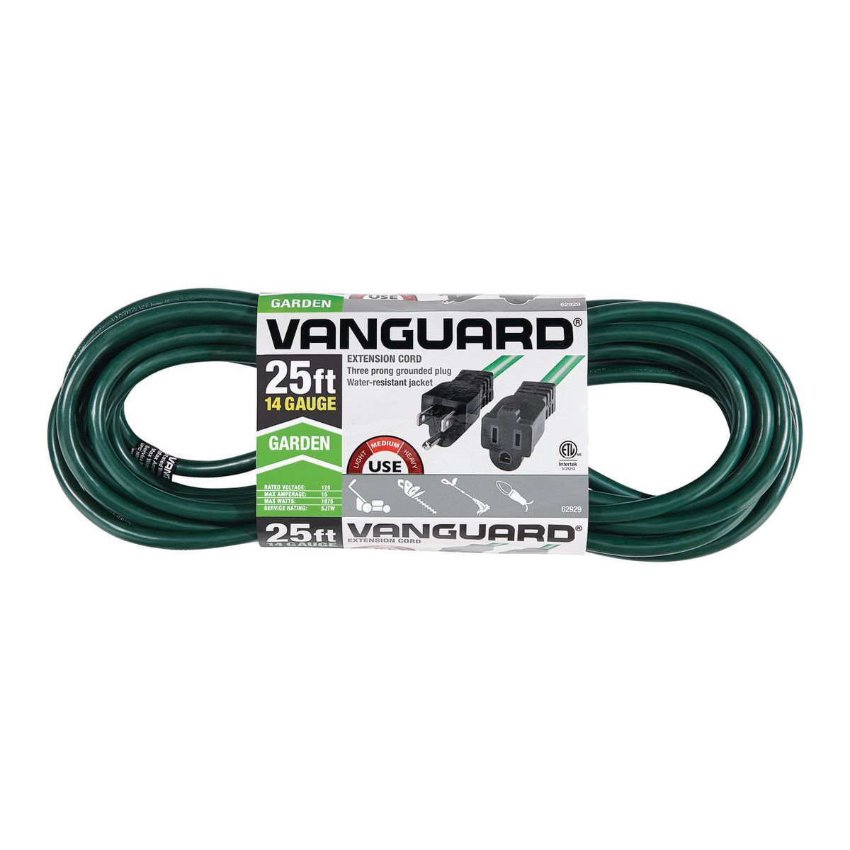 Green 25 ft. 14/3 Gauge Outdoor Extension Cord P1755