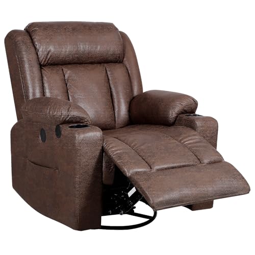 Brown Massage Rocking Recliner Chair with Heat and USB F698241