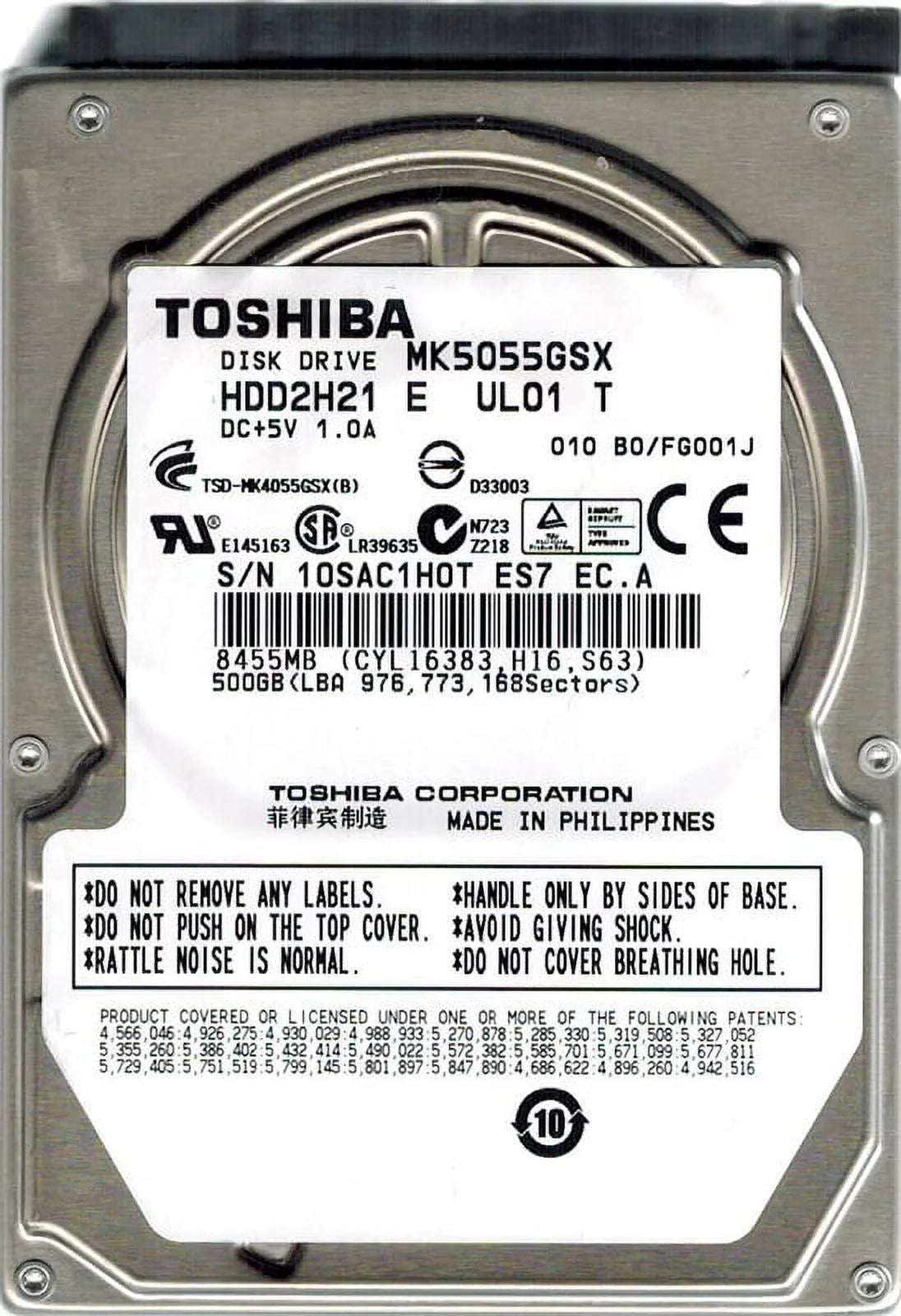 500GB Hard Drive W518