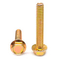 Hex Flange Screw with Serration Medium Carbon Steel Yellow Zinc Plated Pk 1000 N73158