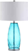 26.5 Glass/Metal LED Lamp Moroccan Blue M7942