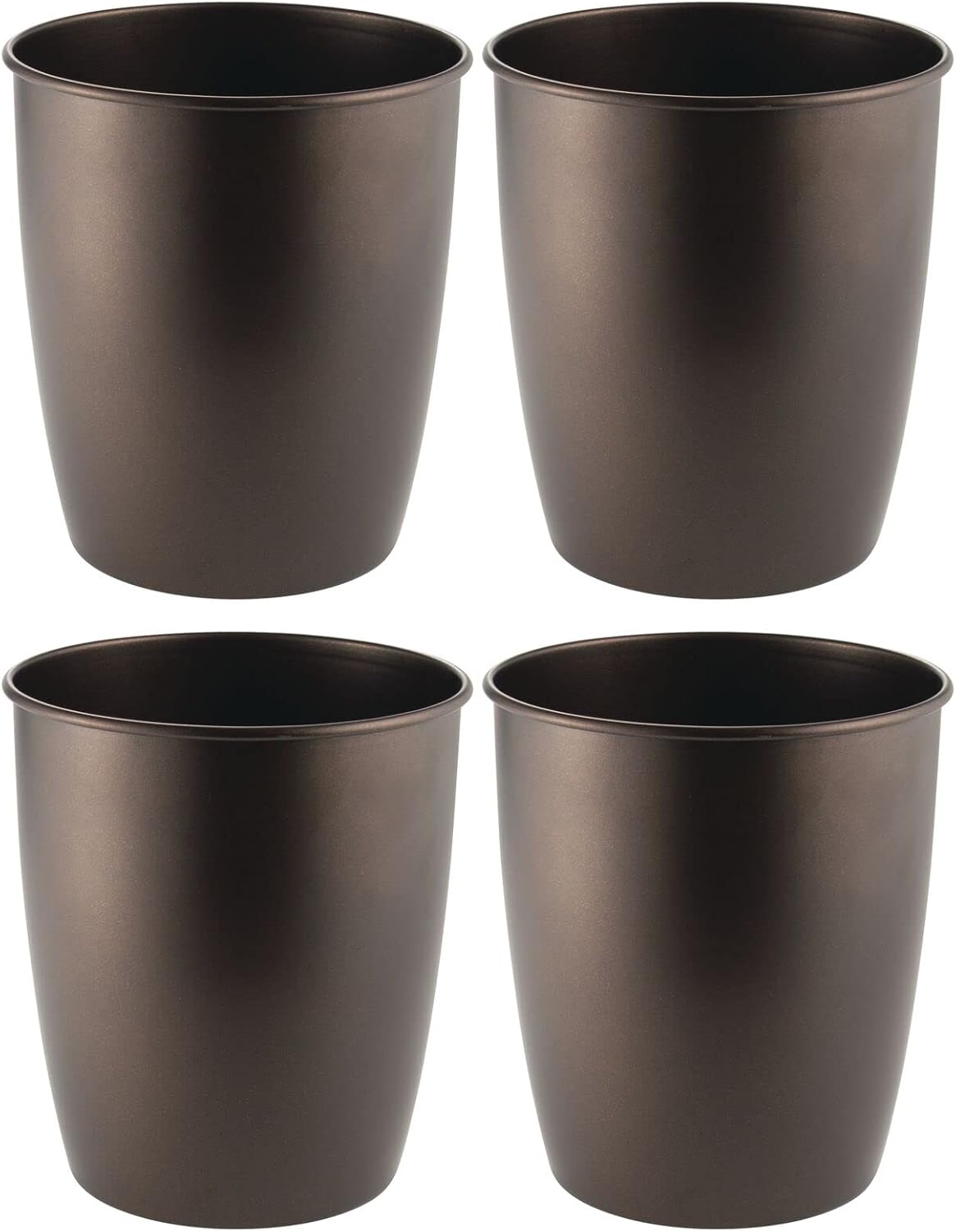 Satin Steel 4 Pack Round Metal Trash Can T486