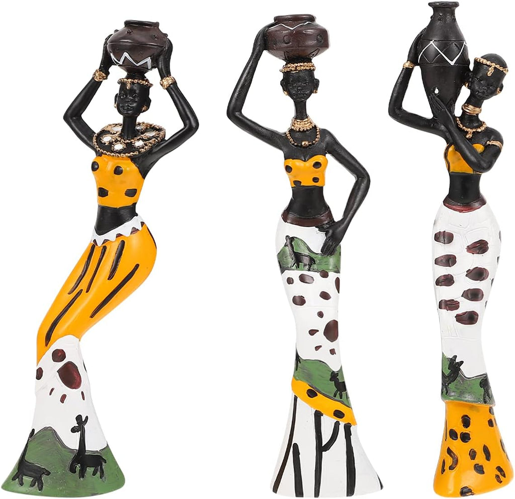 3 Piece Set African Statue Crafts Praying Girl Decoration Centerpieces T837