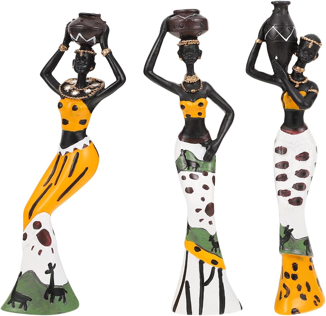 3 Piece Set African Statue Crafts Praying Girl Decoration Centerpieces T837