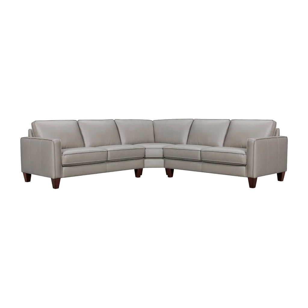Greige Leather Sectional Sofa P3470