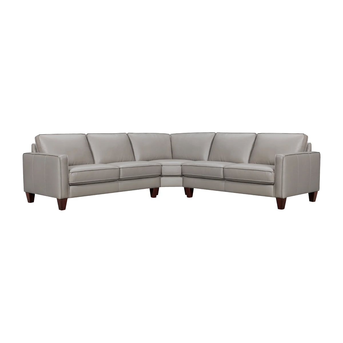 Greige Leather Sectional Sofa P3470
