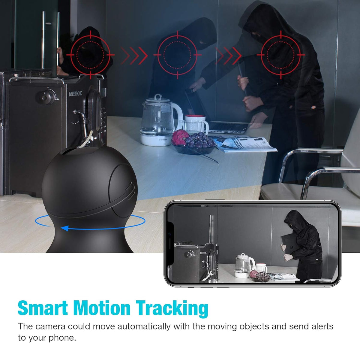 2K WiFi Pet Camera with Night Vision, Pan Tilt Zoom, Pack of 2 C227712