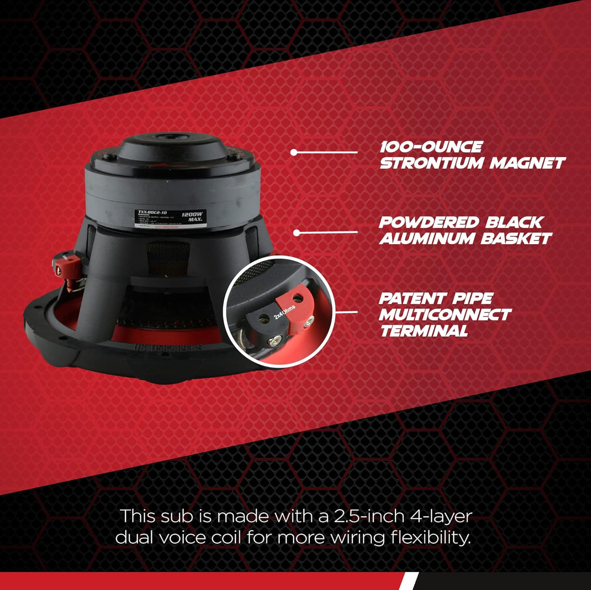10 Inch 1,200 Watt 4 Ohm DVC Car Audio Subwoofer X944