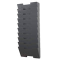 Gray Wall Mount Steel Vertical File Organizer 10 Sectional Modular J66417