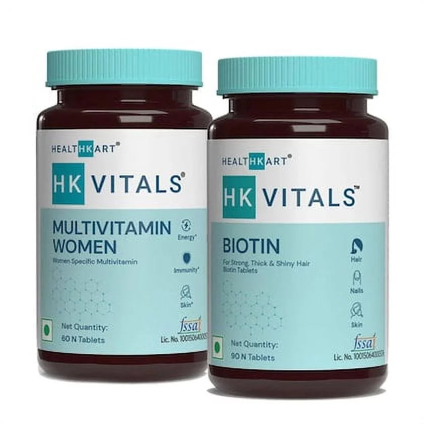 Biotin 10000 mcg 90 Tablets and Multivitamin 60 Tablets Q646