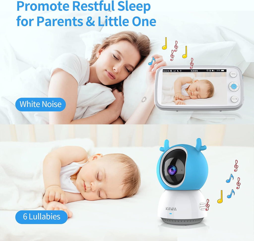 5 720P HD Video Baby Monitor with Night Vision and 2-Way Audio J6615