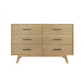 Walnut Solid Wood Six Drawer Double Dresser C320888