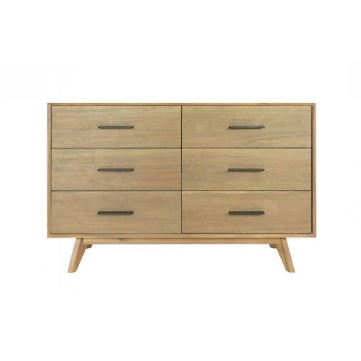 Walnut Solid Wood Six Drawer Double Dresser C320888