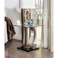 Glass Top End Table in Satin O6903