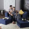 Queen-Size Convertible Sleeper Loveseat & Ottomans Q20726
