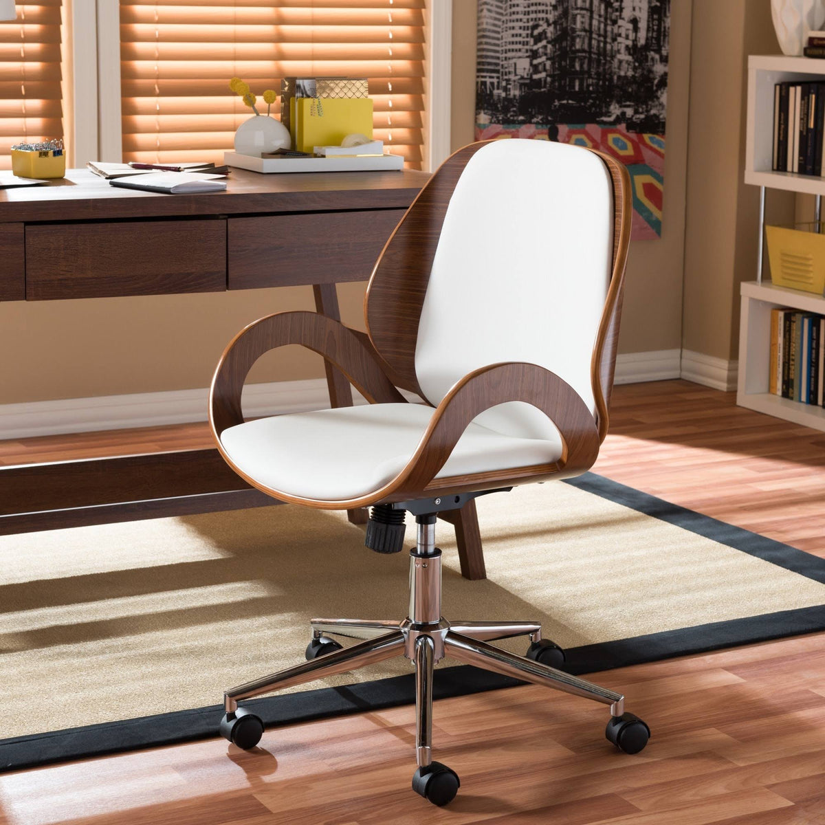Walnut/Black Modern Office Chair D528