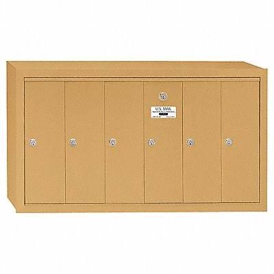 Brass Vertical Mailbox, 6 Doors L435352