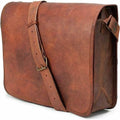 Goat Leather Canvas Messenger Bag B9957