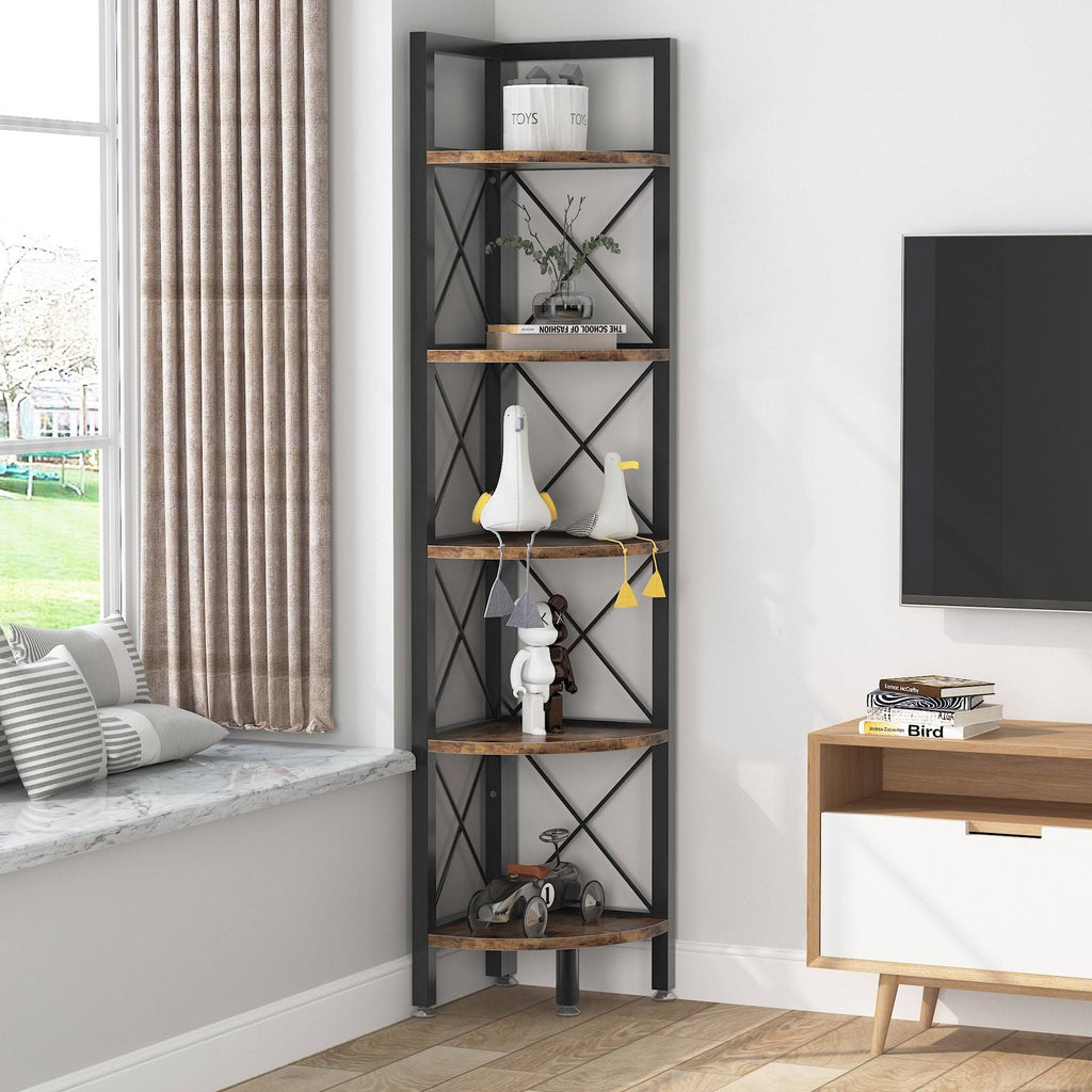 5-Tier Corner Bookshelf Black W763