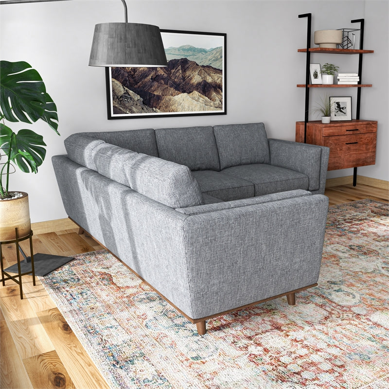 Grey Fabric Corner Sofa S96002