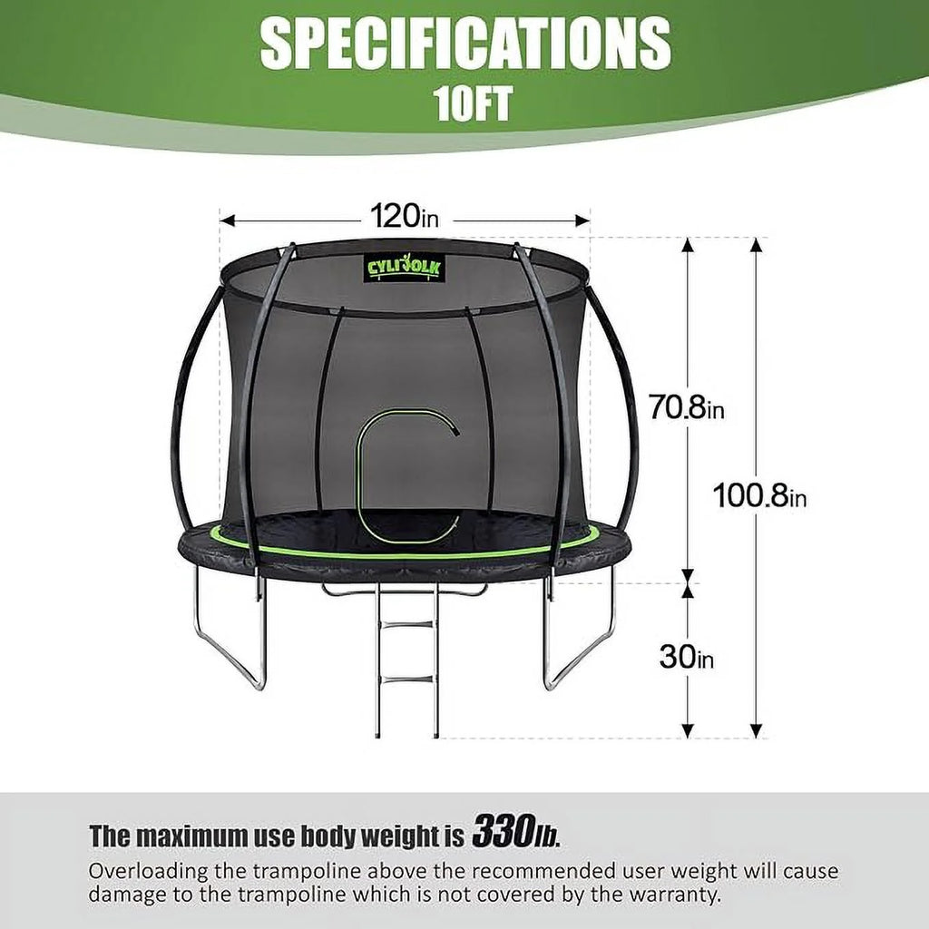 10FT Diameter Trampoline with Ladder Y596