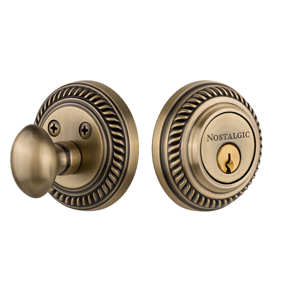 Antique Brass Single Cylinder Deadbolt F57556