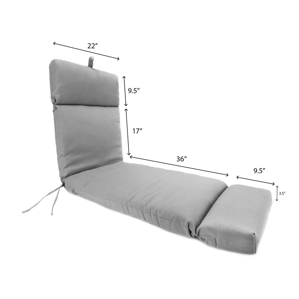 Grey Floral Rectangular Outdoor Chaise Lounge Cushion A29274