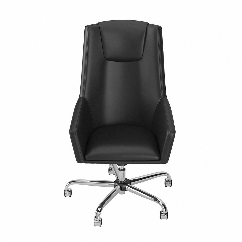 Black Leather Box Chair G112958