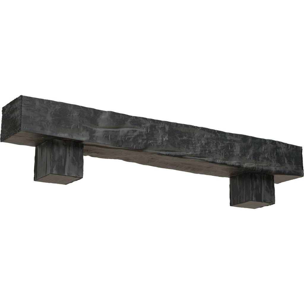 Aged Ash Faux Wood Fireplace Mantel Kit with Corbels Y847