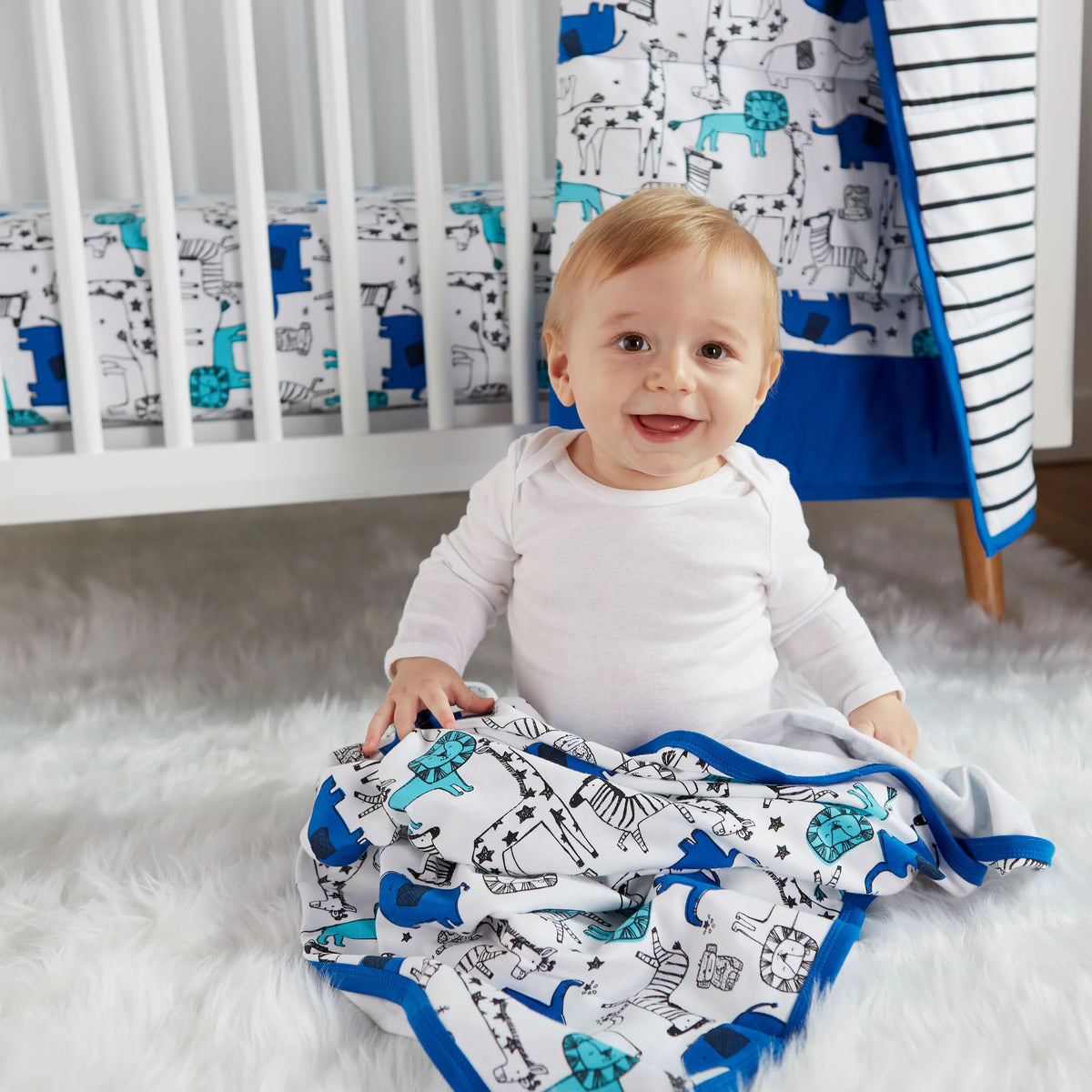 3 Pc Organic Cotton Crib Bedding Set I684909